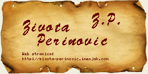 Života Perinović vizit kartica